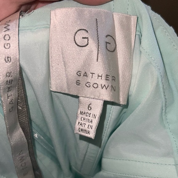 beautiful seafoam blue strapless dress size 6 - Picture 3 of 3